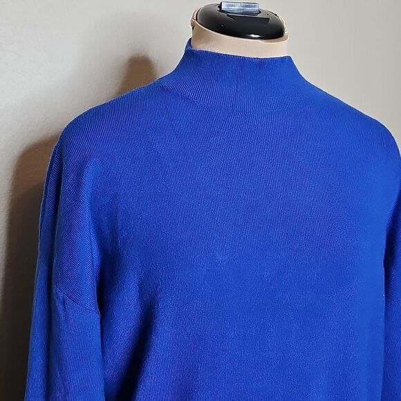 NWT Vero Moda Nancy Bright Blue Long Sleeve Funnel Neck Sweater Dress XS - Picture 3 of 10